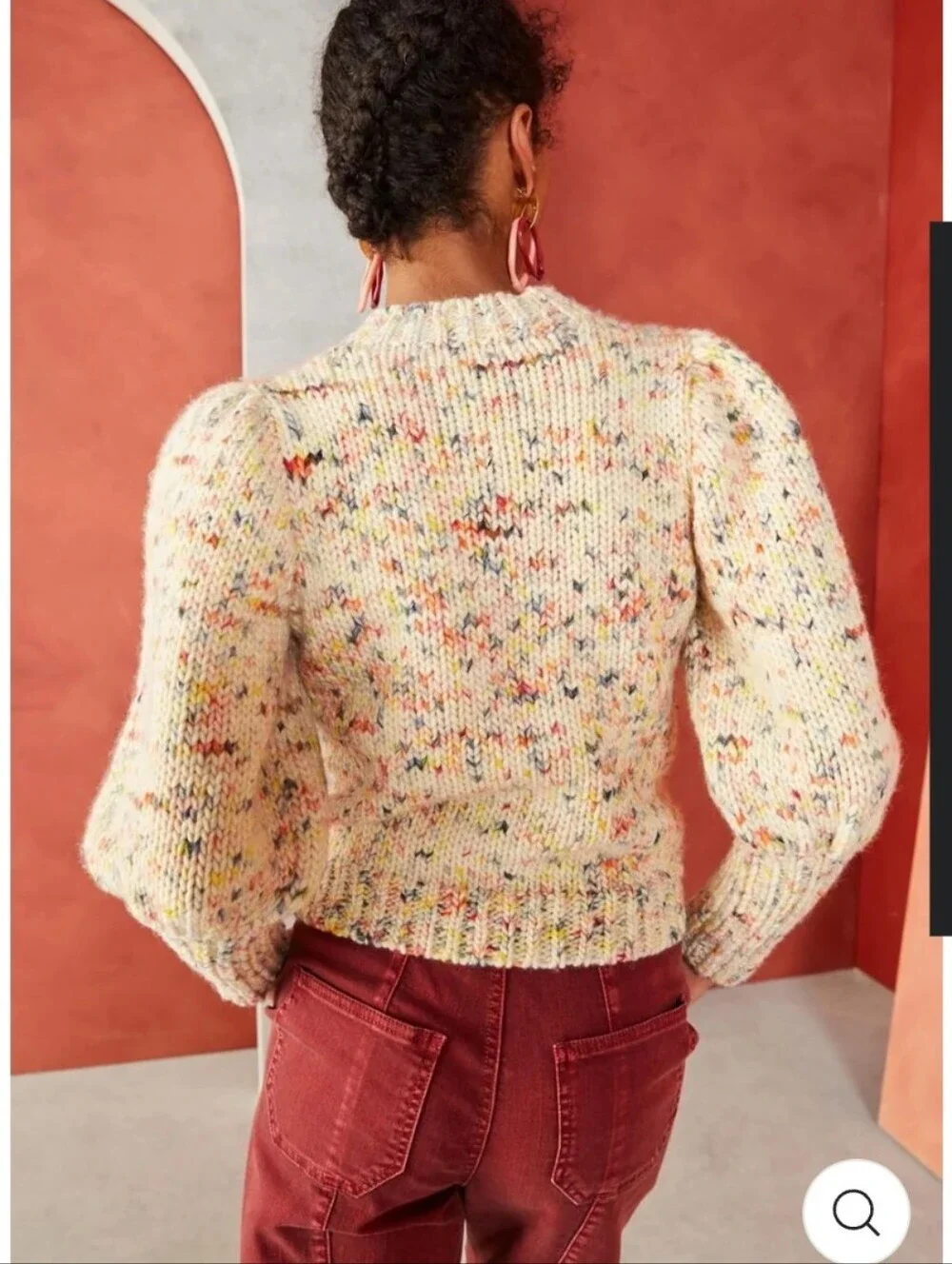 Ulla Johnson White Multicolor Speckled Wool Sweater Top